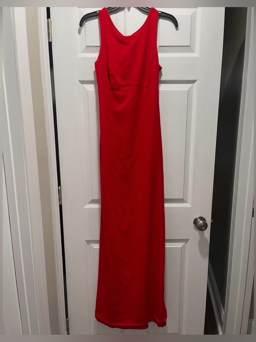 Ralph Lauren long red gown with open cut out on the back